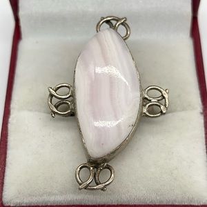 Light Pink Agate 925 Ring